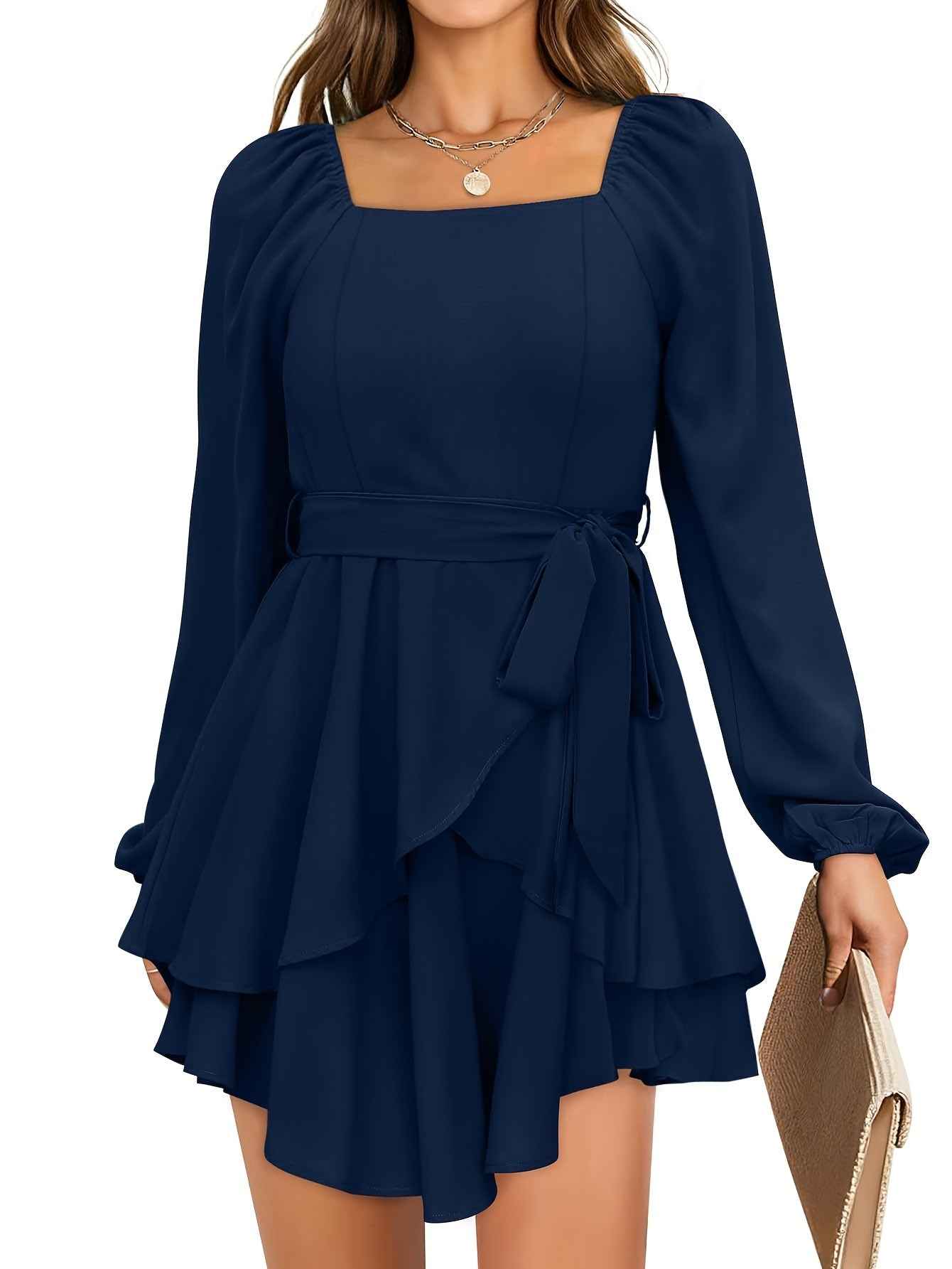 Chic Ruffle Hem Dress - Stylish Mini Dress for Any Occasion