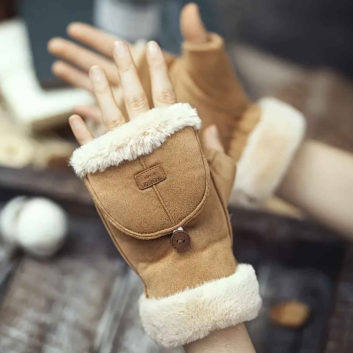 Winter Warmth Knitted Polyester Gloves