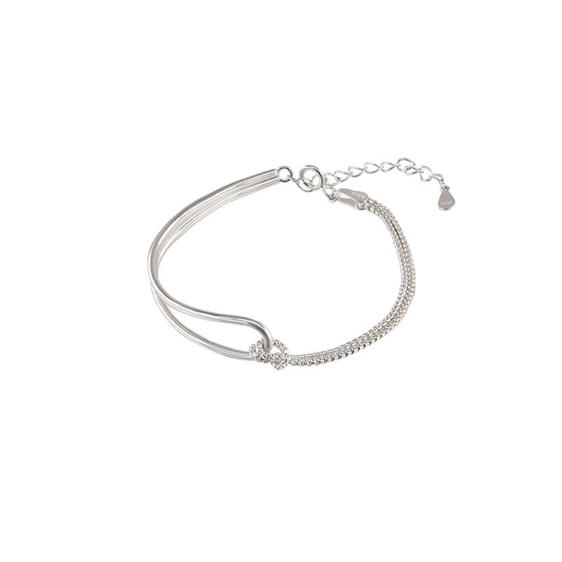 Exquisite and charming new pure Silvery minimalist geometric collage bracelet