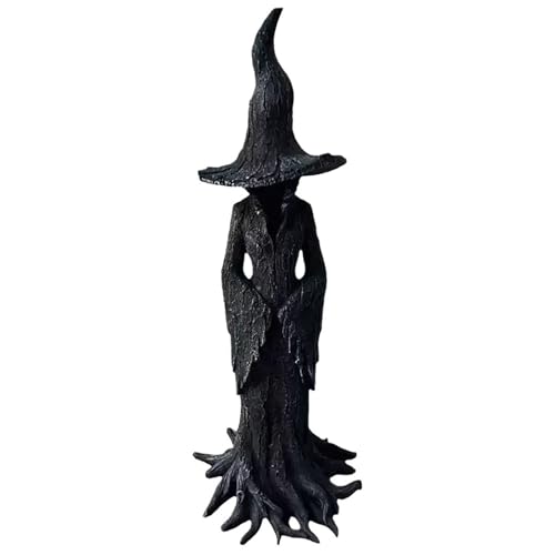EAZZ Halloween Witch Statue – 20” Tall Resin Figurine with Gothic Details