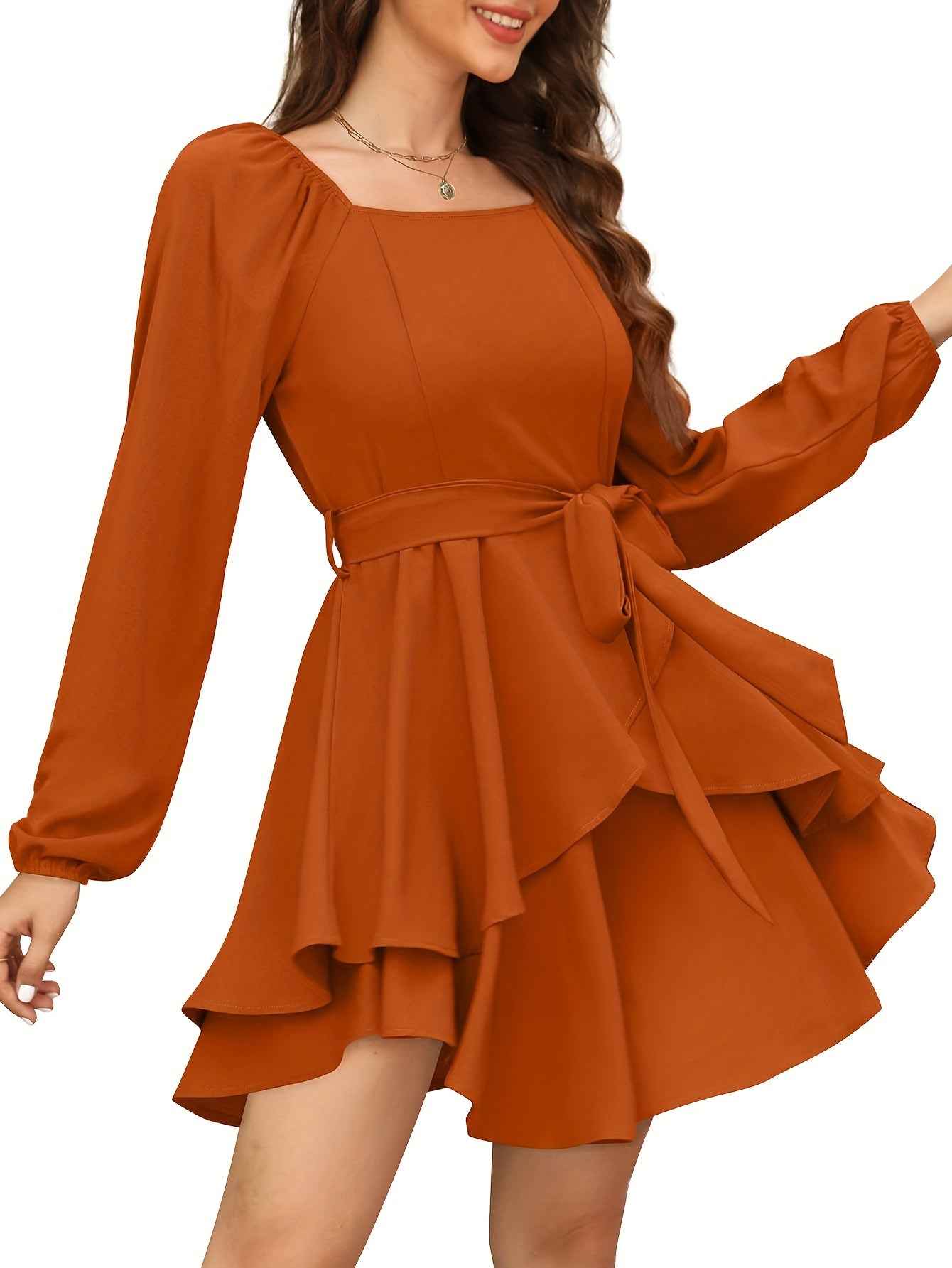 Chic Ruffle Hem Dress - Stylish Mini Dress for Any Occasion