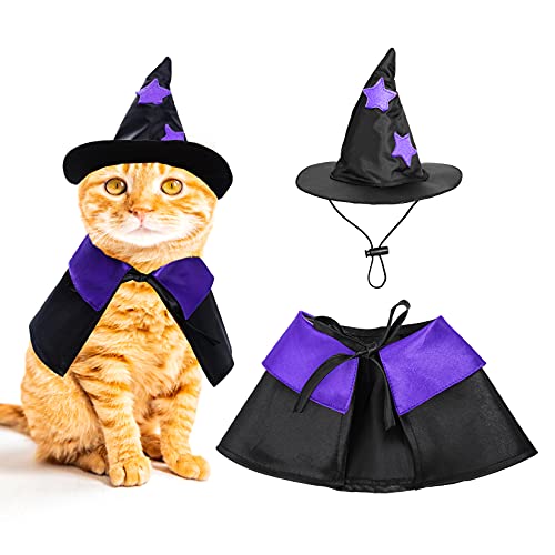 Dxhycc Halloween Wizard Costume for Cats & Small Dogs