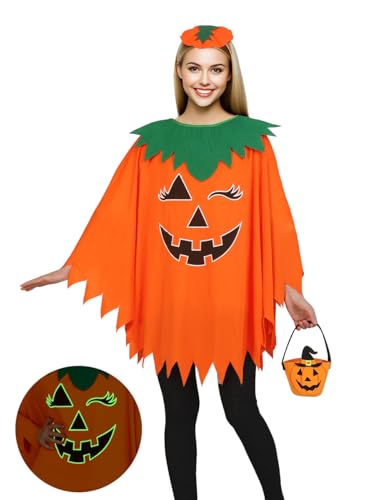 Halloween Pumpkin Costume for Women Kids