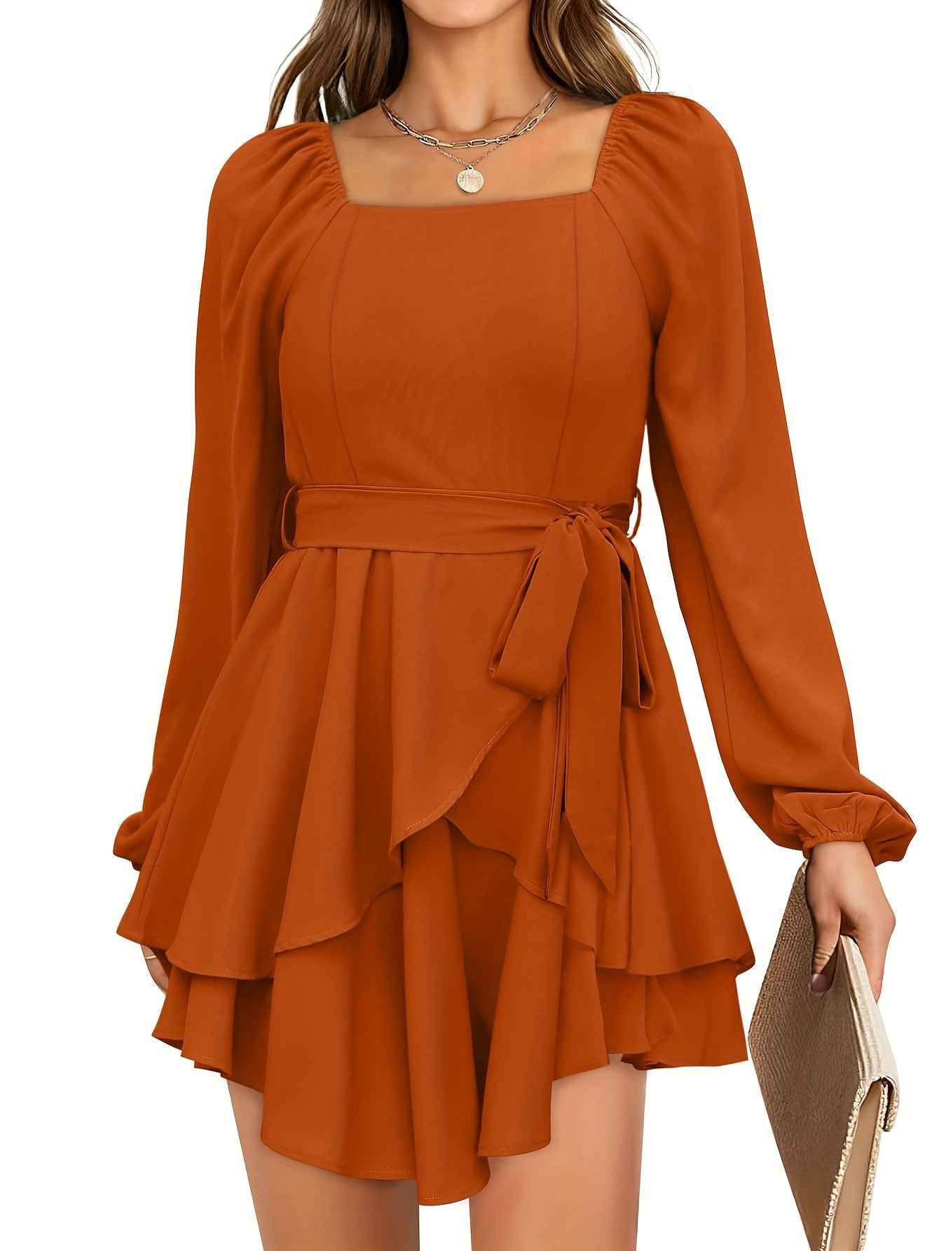 Chic Ruffle Hem Dress - Stylish Mini Dress for Any Occasion