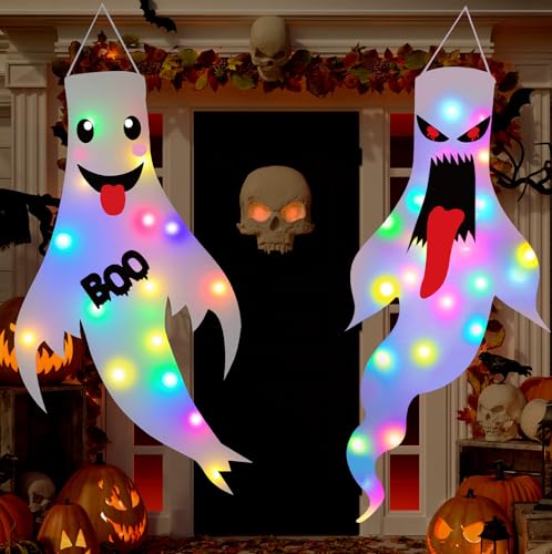 2 Pack LED Halloween Decorations for Indoor & Outdoor Use