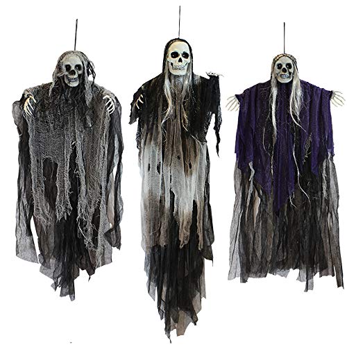 JOYIN 3-Pack Hanging Skeleton Ghosts