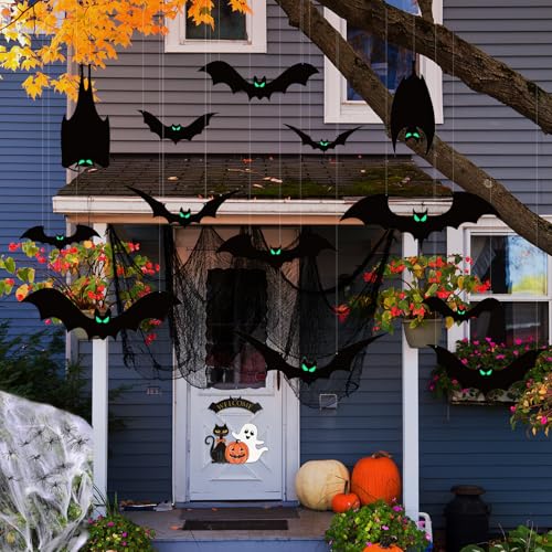 Frstem 16-Piece Halloween Hanging Bats Set