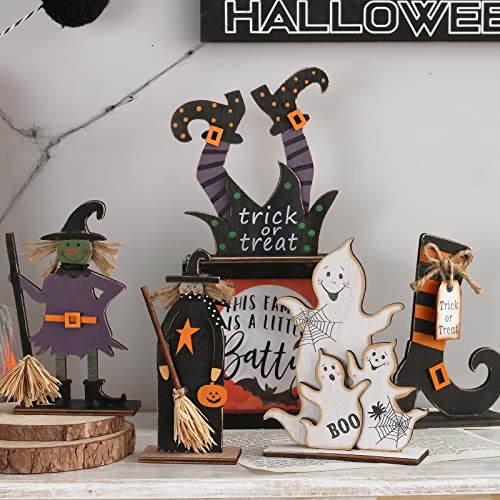 Halloween Wooden Tabletop Decorations (Set of 5)