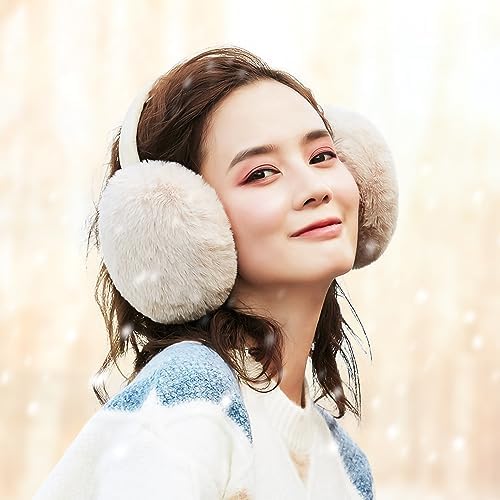 LCXSHYE Faux Fur Winter Earmuffs – Foldable Warm Ear Warmers