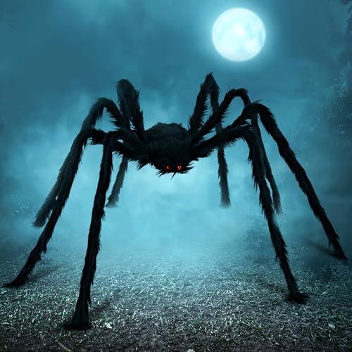 JOYIN 5ft Giant Halloween Spider – Large Black Spider for Outdoor Yard