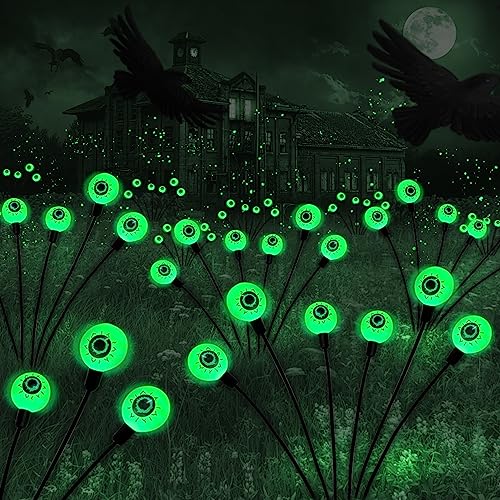 BeHiller 2-Pack Solar Halloween Eyeball Lights