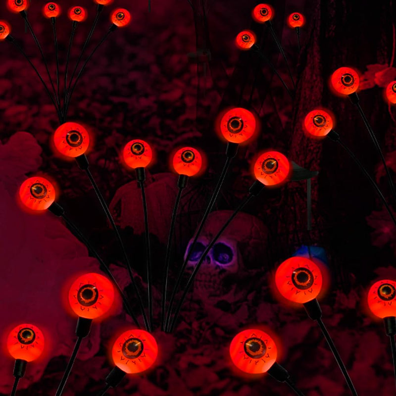 BeHiller 2-Pack Solar Halloween Eyeball Lights