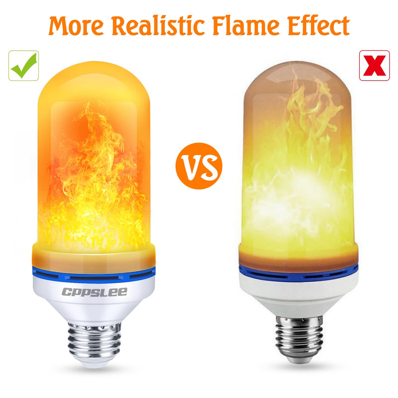 LED Flame Light Bulbs – 2 Pack, 4 Modes, E26 Base