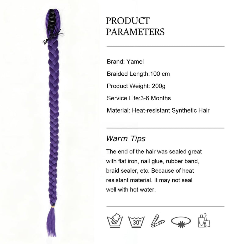 Rose Bud Rumi 40' Purple Braided Ponytail Extension