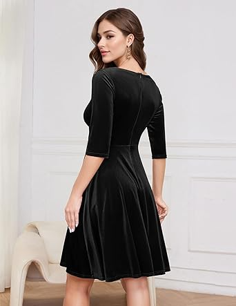 Bbonlinedress Womens Velvet Long Sleeve Formal