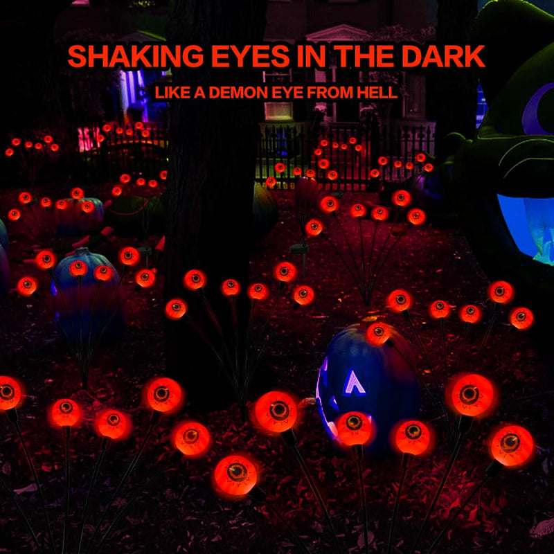 BeHiller 2-Pack Solar Halloween Eyeball Lights