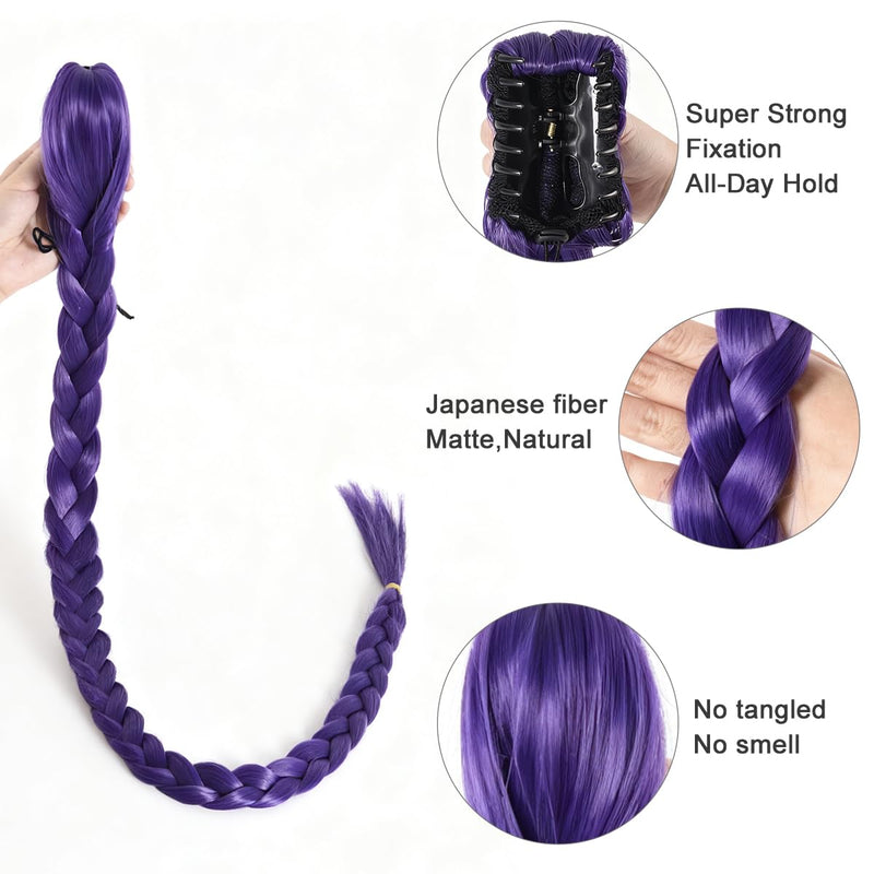 Rose Bud Rumi 40' Purple Braided Ponytail Extension