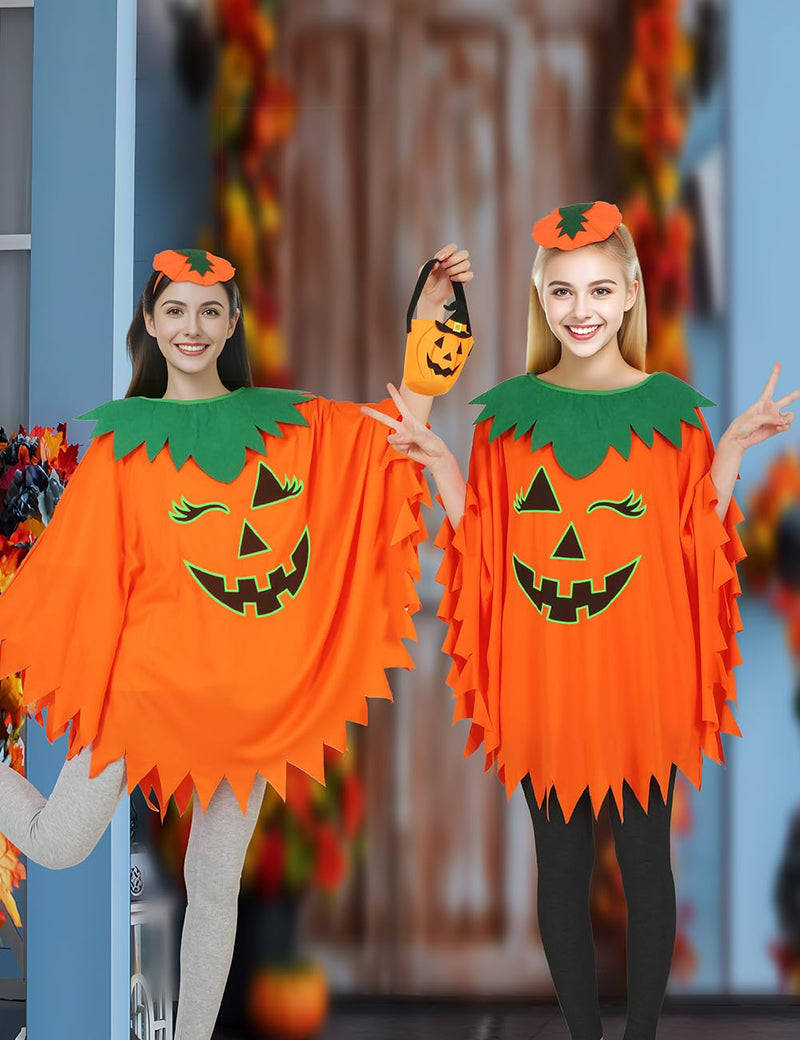 Halloween Pumpkin Costume for Women Kids