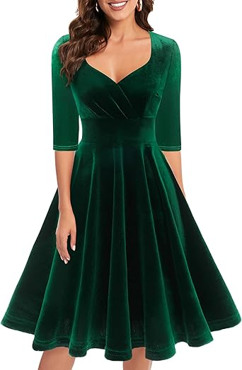 Bbonlinedress Womens Velvet Long Sleeve Formal