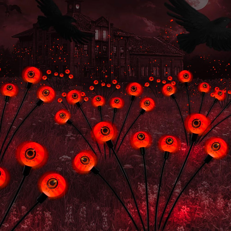 BeHiller 2-Pack Solar Halloween Eyeball Lights