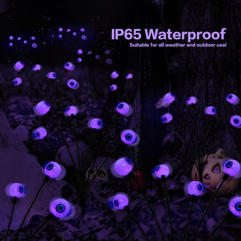 BeHiller 2-Pack Solar Halloween Eyeball Lights