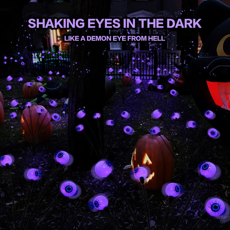 BeHiller 2-Pack Solar Halloween Eyeball Lights