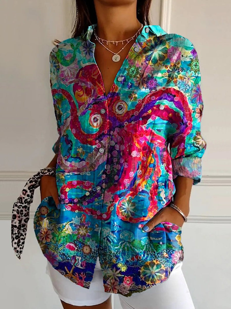 Women's Shirts and Tops Elegant Floral Shirt