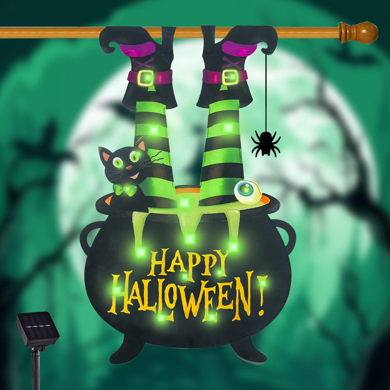 Halloween Lighted Garden Flag for Outside