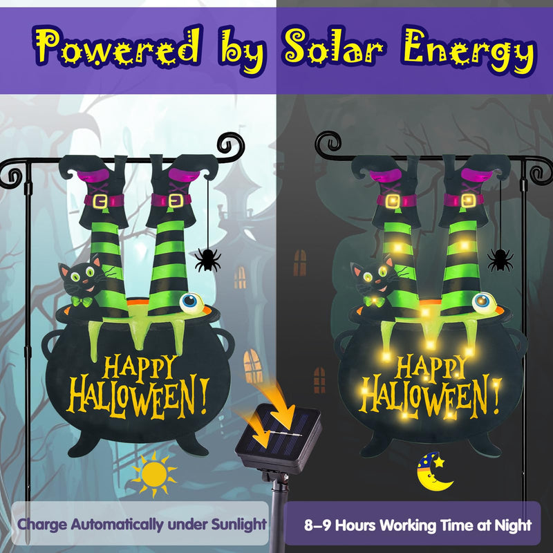 Halloween Lighted Garden Flag for Outside