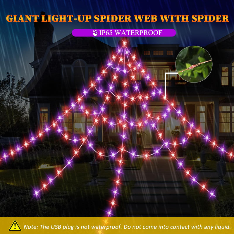 550 LED Halloween Spider Web Lights