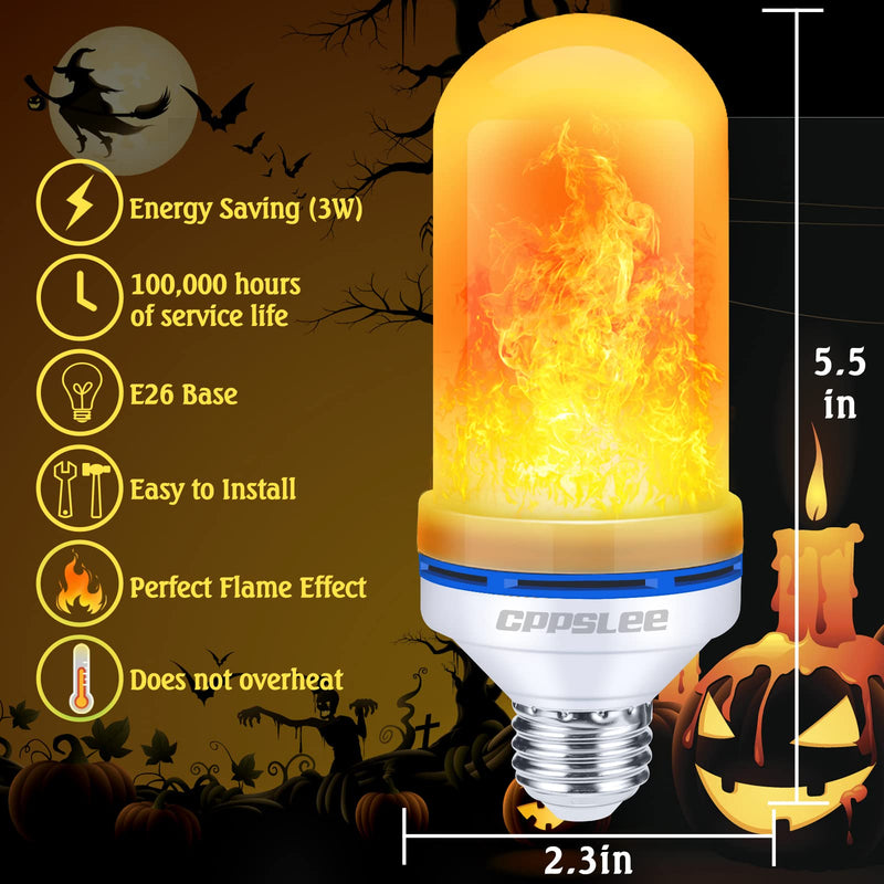 LED Flame Light Bulbs – 2 Pack, 4 Modes, E26 Base