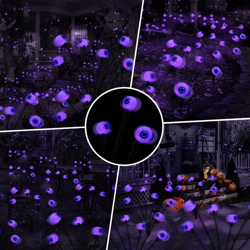 BeHiller 2-Pack Solar Halloween Eyeball Lights