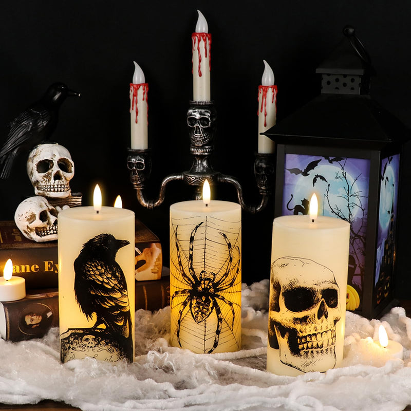 Eldnacele Halloween Flameless LED Candles