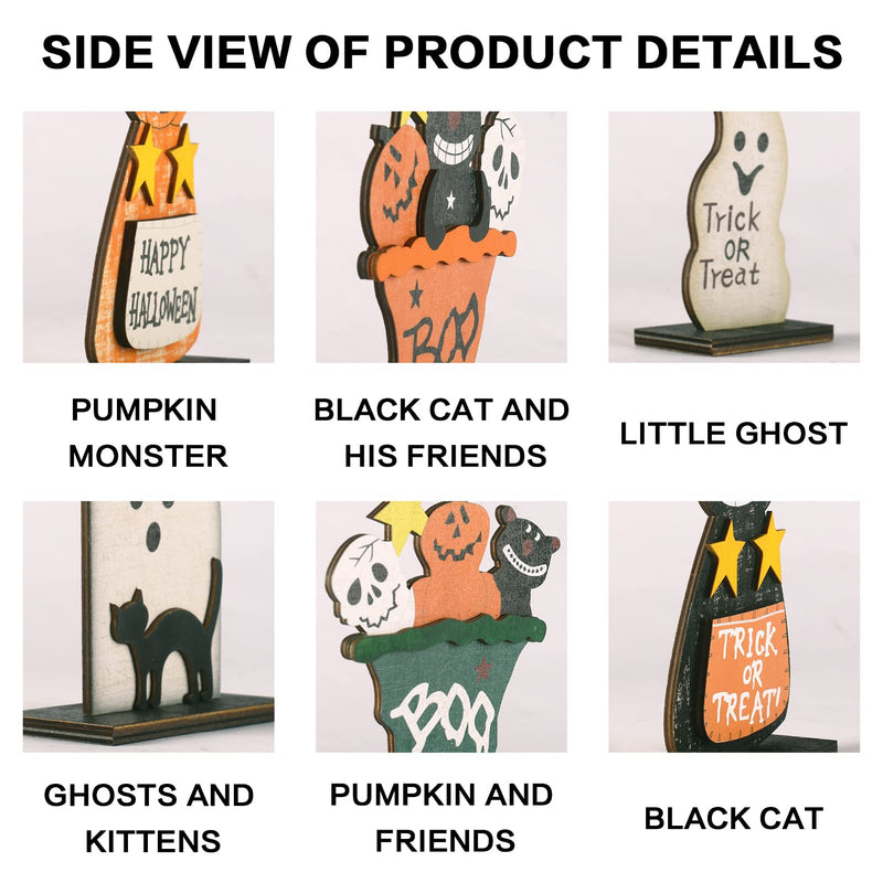 Halloween Wooden Tabletop Decorations (Set of 5)