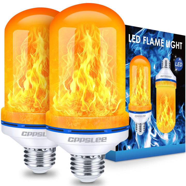 LED Flame Light Bulbs – 2 Pack, 4 Modes, E26 Base