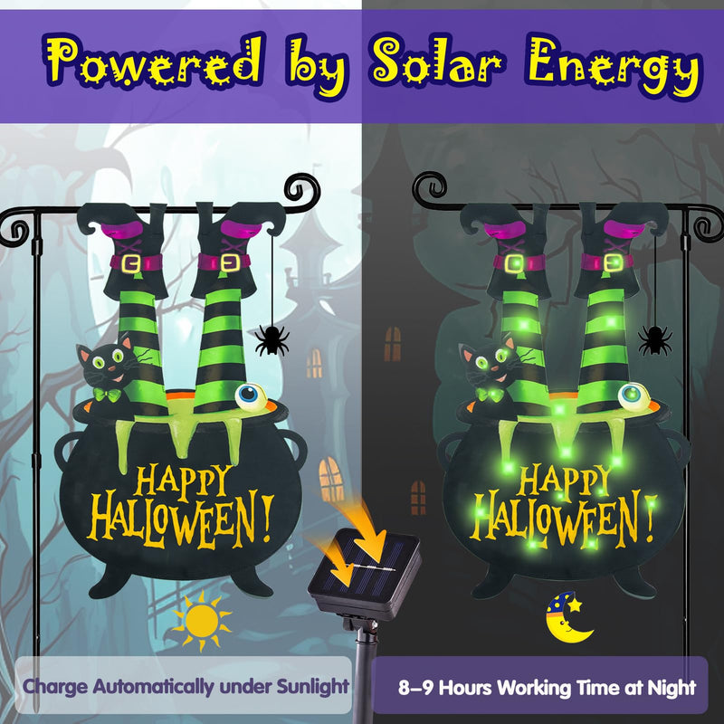 Halloween Lighted Garden Flag for Outside