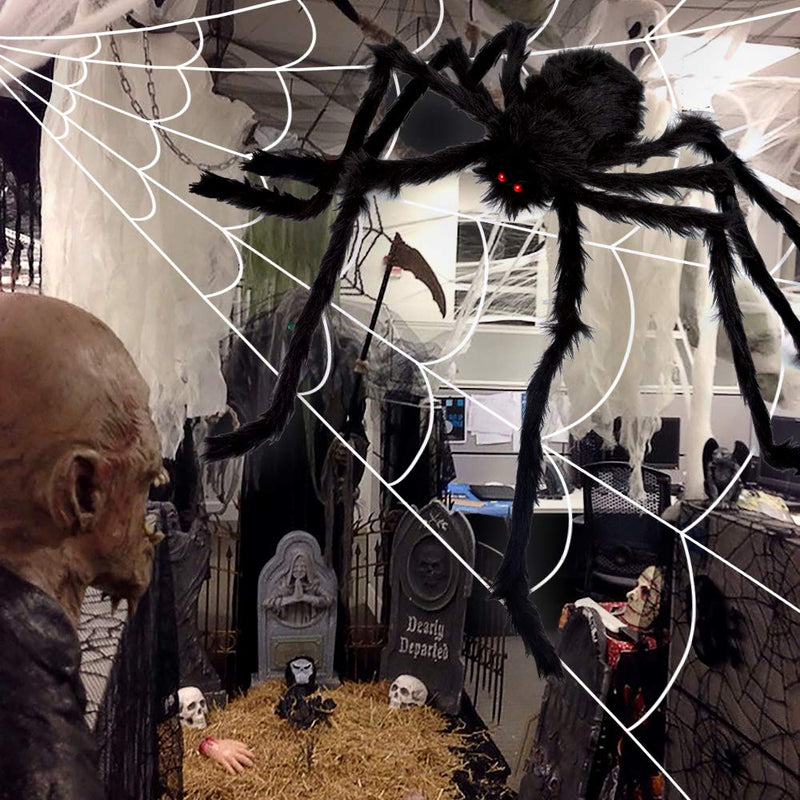 '200' Spider Web with 59' Giant Spider – Halloween Outdoor/Indoor Decor for Yard