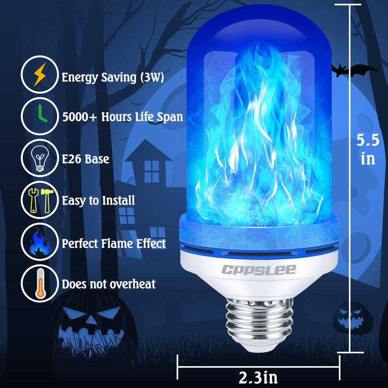 LED Flame Light Bulbs – 2 Pack, 4 Modes, E26 Base