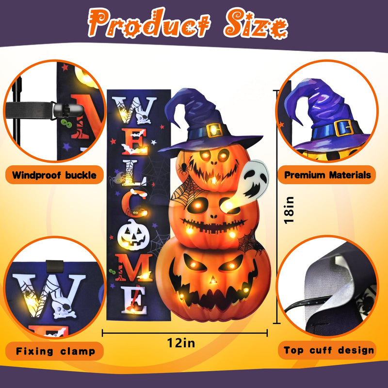 Halloween Lighted Garden Flag for Outside