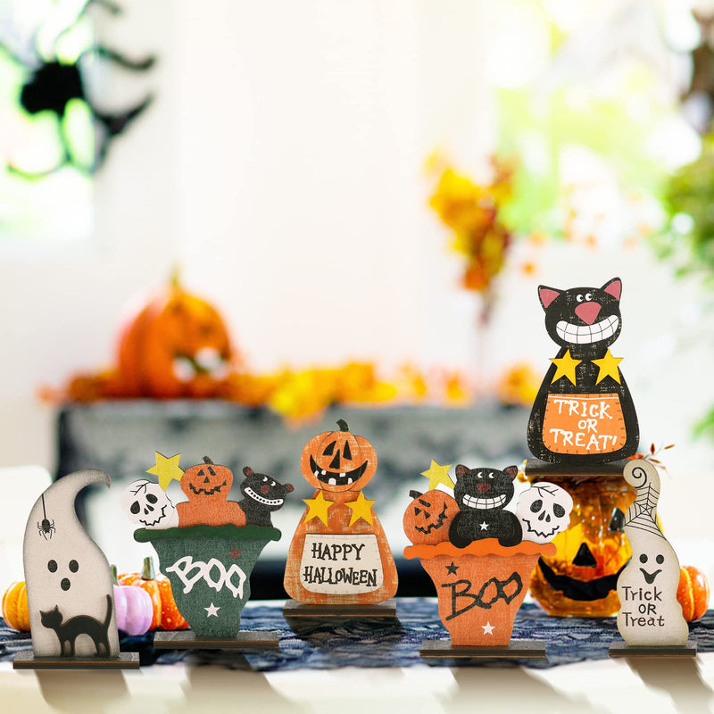 Halloween Wooden Tabletop Decorations (Set of 5)