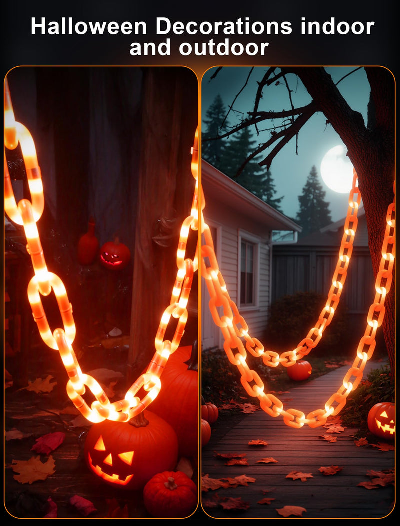Halloween Battery-Operated Orange LED String Lights