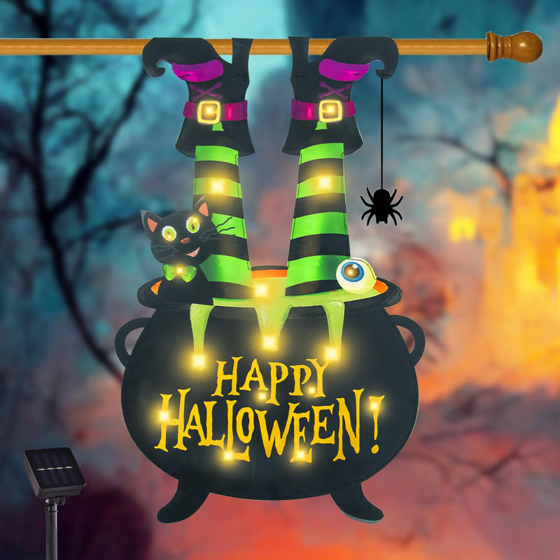 Halloween Lighted Garden Flag for Outside