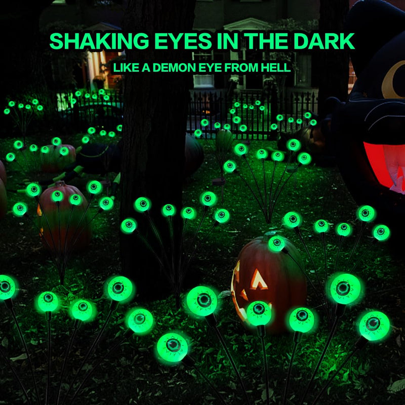 BeHiller 2-Pack Solar Halloween Eyeball Lights