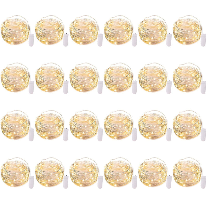 Brightown 12 Pack LED Fairy Lights Battery Operated String Lights - 7ft 20LED Waterproof Silver Wire Firefly Starry Moon Lights for DIY Crafts Wedding Table Centerpieces Party Bedroom Christmas