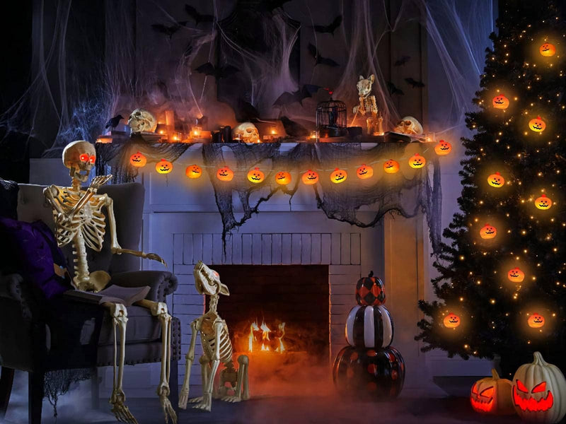 20 LED Runleo Halloween Decorations Pumpkin String Lights