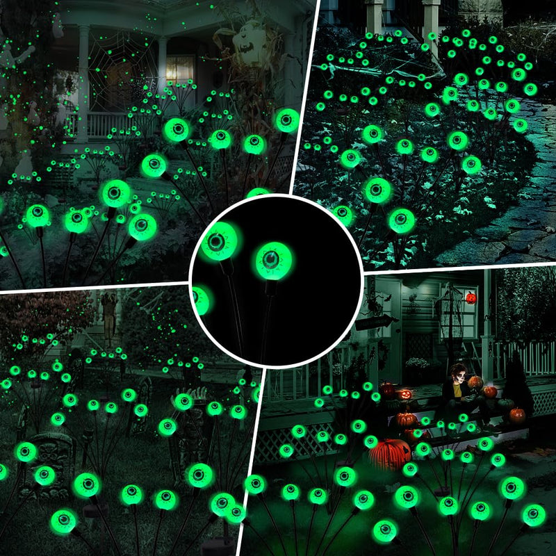BeHiller 2-Pack Solar Halloween Eyeball Lights