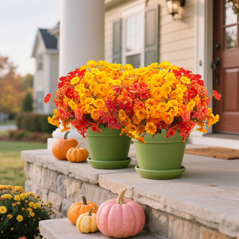 Grunyia 16 PCS Outdoor Fall Artificial Flower