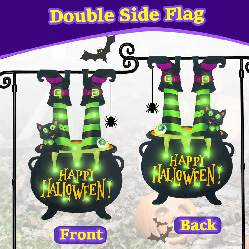 Halloween Lighted Garden Flag for Outside