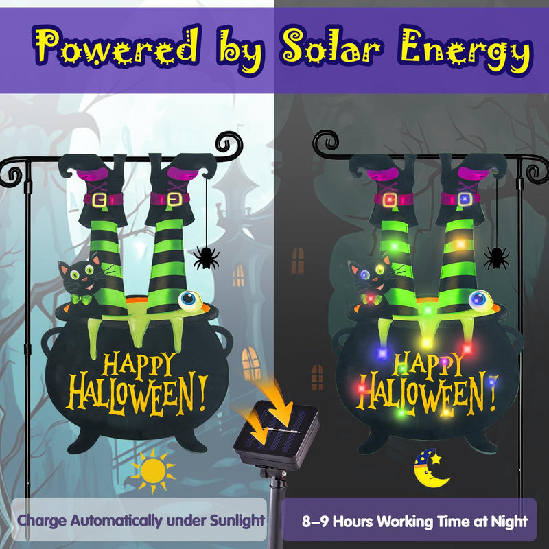 Halloween Lighted Garden Flag for Outside