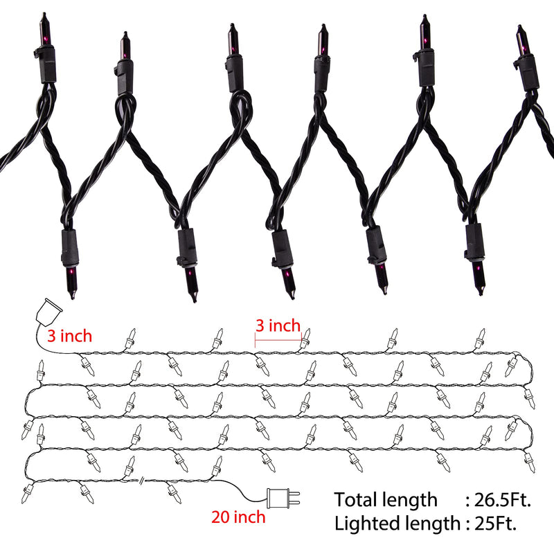 Minetom 25FT Halloween Purple String Lights